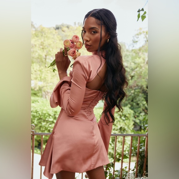 HOUSE OF CB Toira Satin Corset Minidress in Rose Size XS - Picture 7 of 15